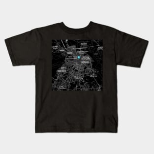 Nicosia black map Kids T-Shirt